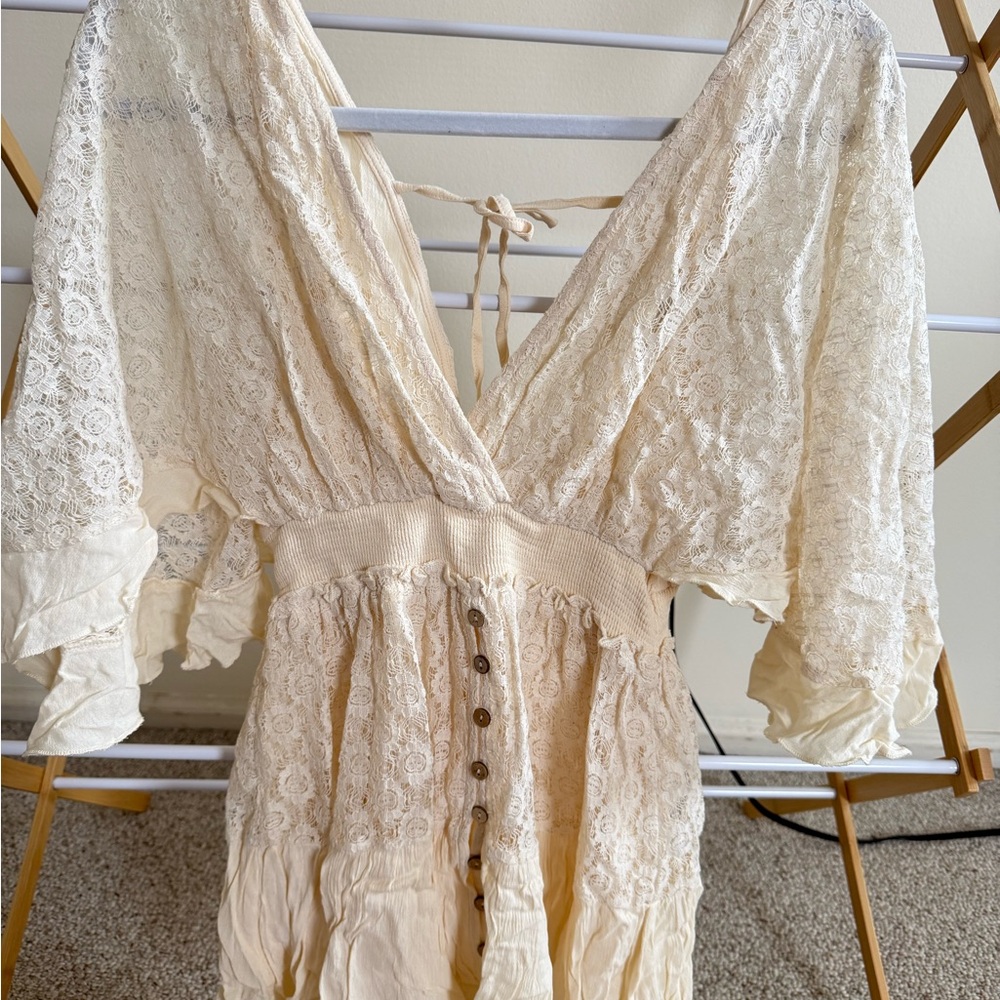 Vici Cream Lace Romper